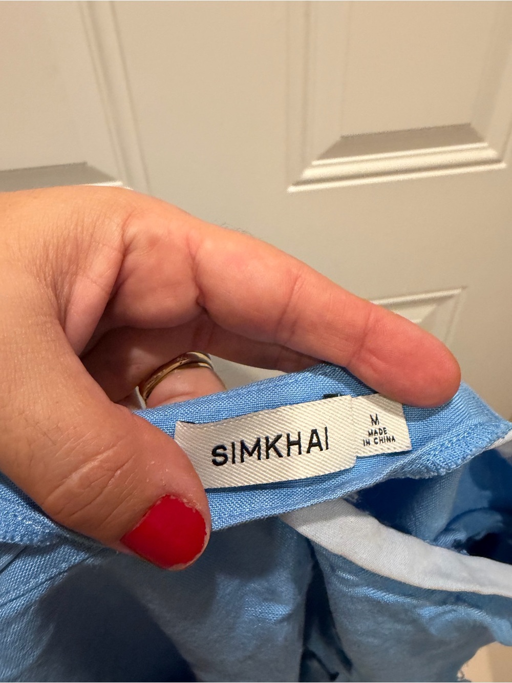 Simkhai Quinton Wrap Skirt In Pacific blue Sz M - Picture 5 of 5